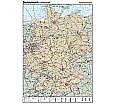 Wandkarte Deutschland, Wirtschaft, 140x205cm,