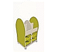 Leseratte Maxi, 4 Fächer, 4 ErgoTray L, Korp.& Seit. Dekor n.W. aus der Kategorie Bücherwagen