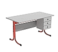 Lehrertisch, 130x65 cm (B/T), 76 cm hoch, Platte: Melamin, ABS-Kante aus der Kategorie Lehrertische