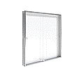 Info-Wandvitrine,  70 cm hoch, 70x5,0 cm (B/T), Rückwand Stahl weiß, aus der Kategorie Informationsvitrinen Innen wandmontiert