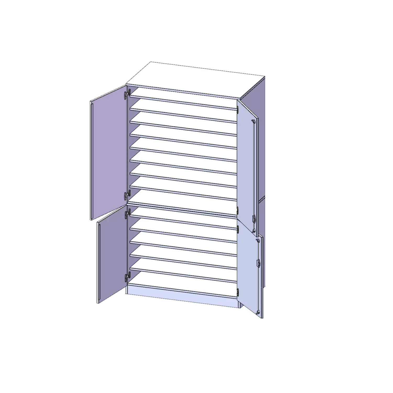 Bastelschrank, 5 OH, 4-türiger Schrank, zweiteilig, B/H/T 104,5x190x60cm aus der Kategorie Papierschränke