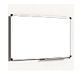 Whiteboard,  90x60 cm, mit 40 cm Ablage, Stahl weiß, aus der Kategorie Schultafeln