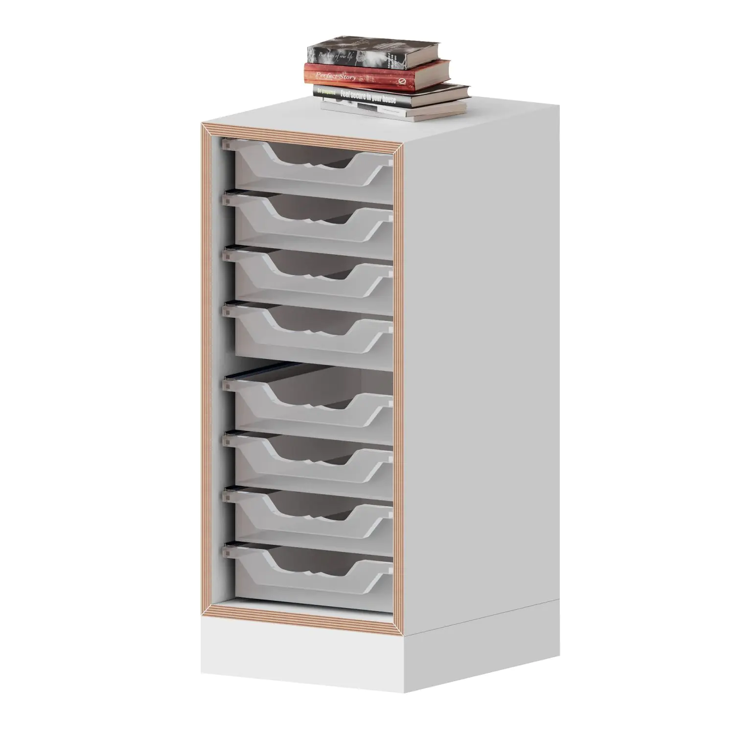 qickly® Regal, 2 OH, 8 kleine Ergo Tray Boxen, B/H/T: 36x74,3x42,6 cm aus der Kategorie Regale Schnelllieferprogramm