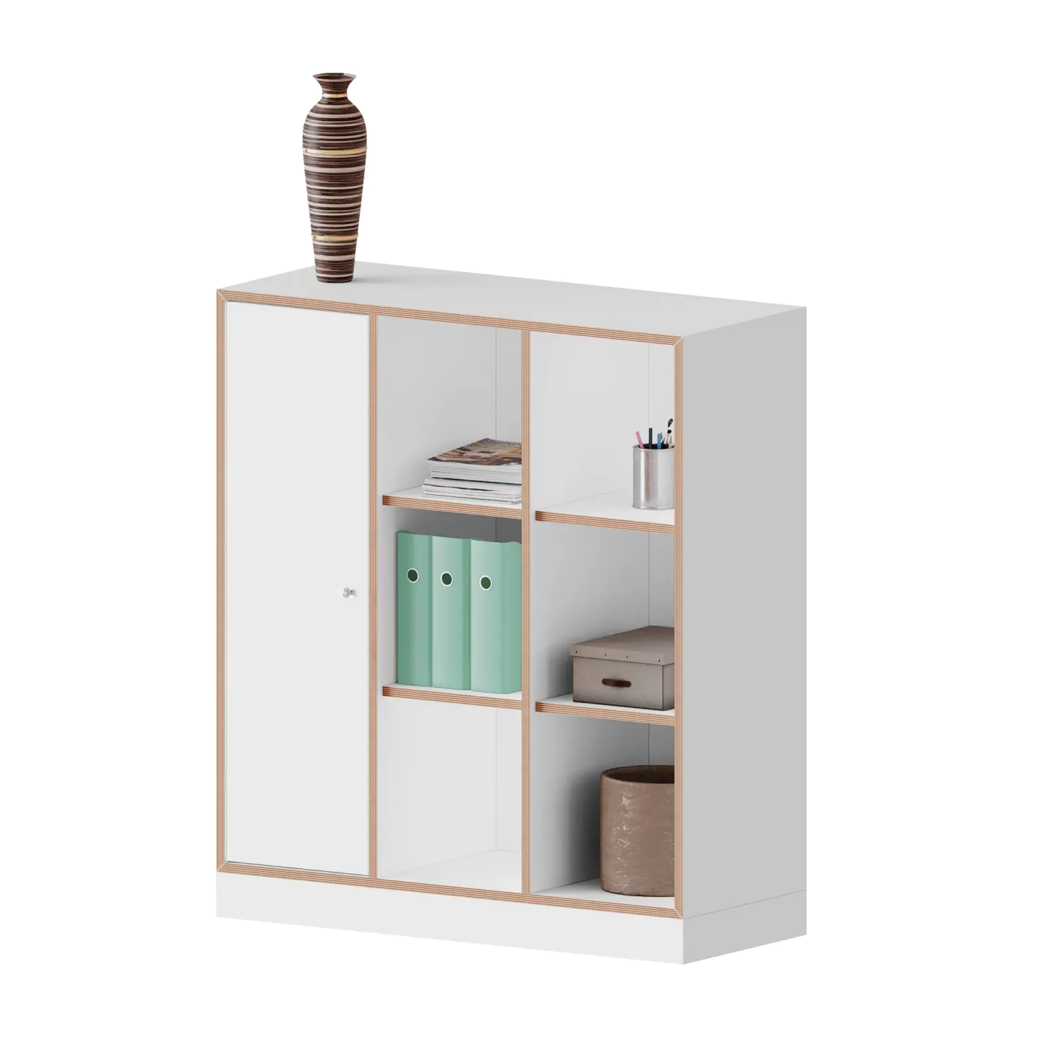 qickly® Schrank, 3 OH, 1 Tür mit Schloss, B/H/T: 104,2x110,5x42,6 cm aus der Kategorie Schränke Schnelllieferprogramm