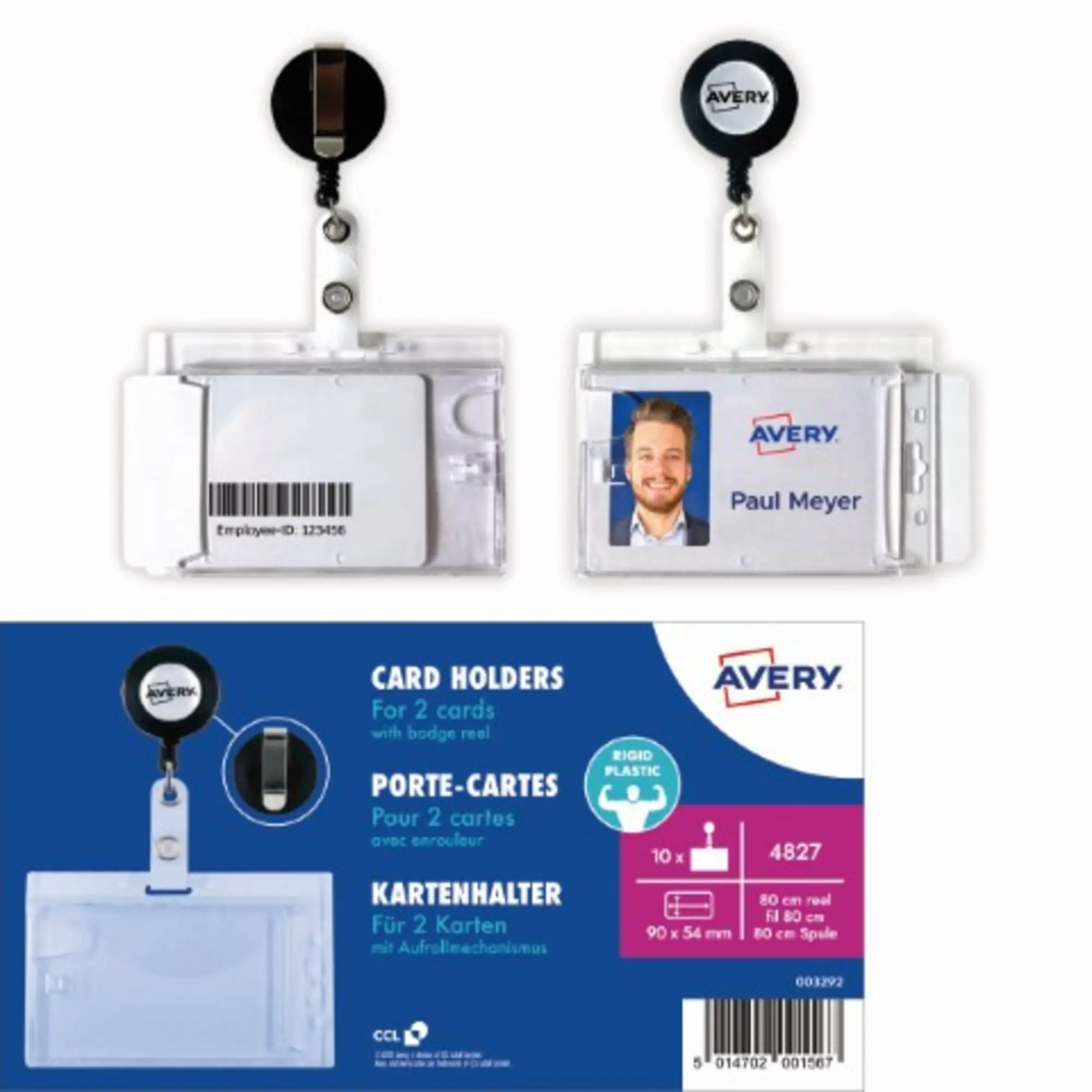 Avery Zweckform Kartenhalter 2fach 54x90mm 10St aus der Kategorie Namensschilder
