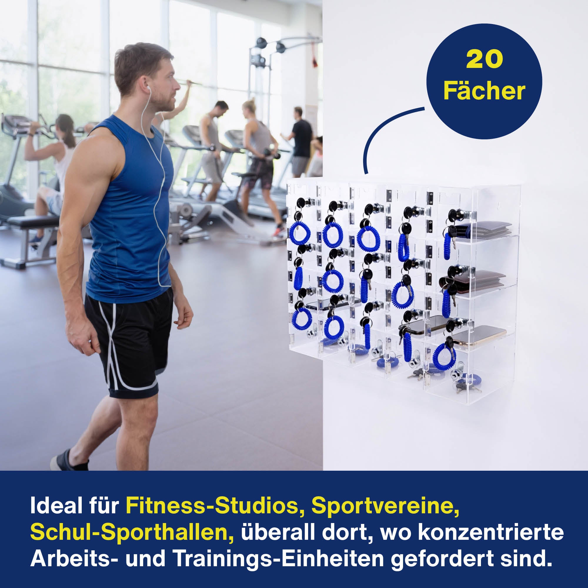 Magnetoplan Smartphone Storage Schrank Acryl, für 20 Smartphones, zur Wandmontage aus der Kategorie Smartphone Aufbewahrung