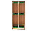 Schulranzenregal, 160 cm hoch,  70x50 cm (B/T), 4 Fächer, 2-spaltig,