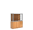 Vitrine, mit Unterschrank, 180 cm hoch, 150x50 cm (B/T), Holzrückwand, aus der Kategorie Ausstellungsvitrinen