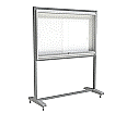 Info-Vitrine, fahrbar, 190 cm hoch, 160x12 cm (B/T), Rückwand: weiß aus der Kategorie Informationsvitrinen Innen freistehend