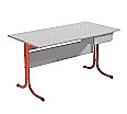 Lehrertisch, 130x65 cm (B/T), 76 cm hoch, Platte: Melamin, ABS-Kante