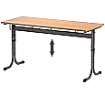 Zweierschülertisch, 130x55 cm (B/T), Platte: Melamin, ABS-Kante, höhenverstellbar,