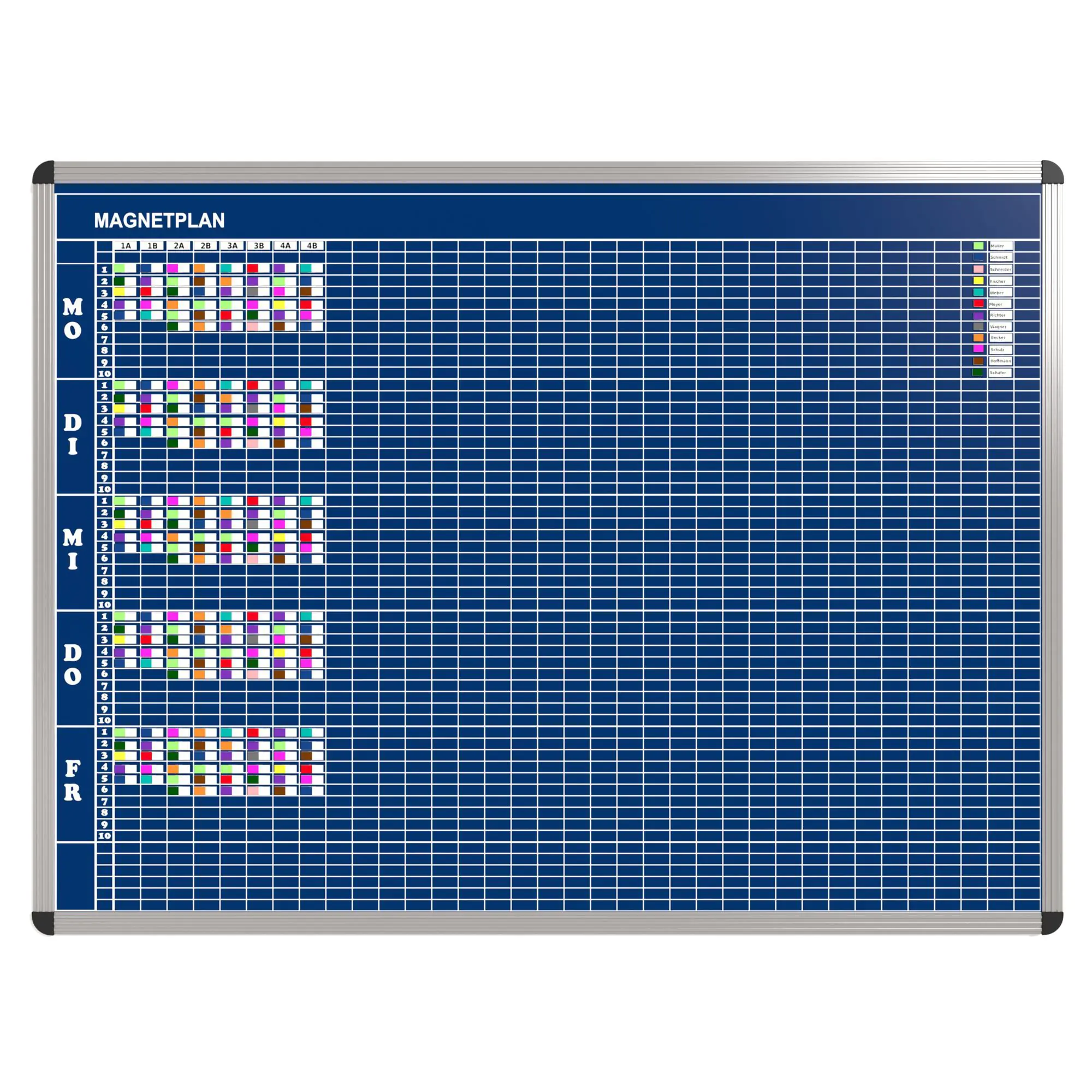 Klassen-Plantafel, 10 Stunden Mo-Fr, für 35 Klassen, 103x157 cm, aus der Kategorie Klassenplan-Tafeln 10h