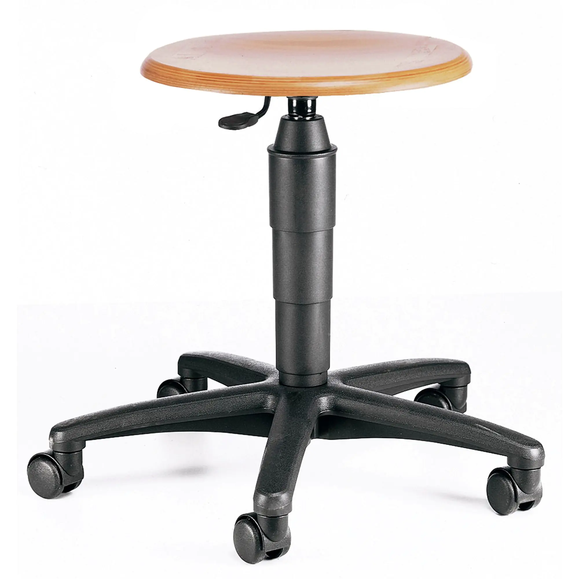 Hocker, höhenverstellbar 42-55 cm, fahrbar, mit Gasfeder,