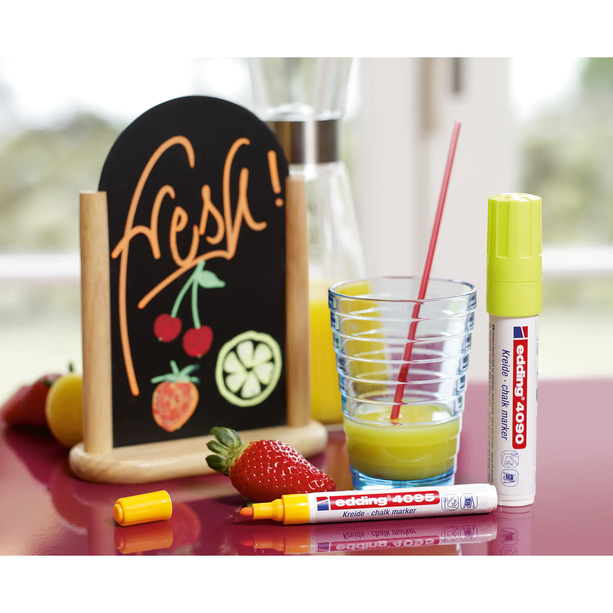 edding Kreidemarker 4095 2- 3mm Rundspitze neonpink aus der Kategorie Farben & Stifte