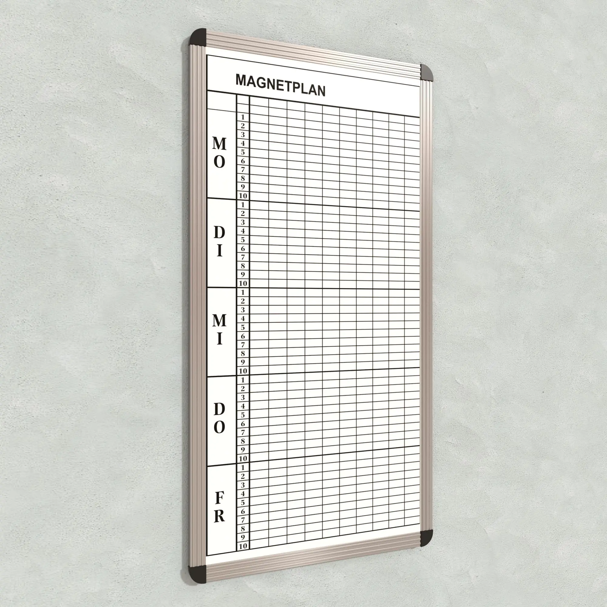 Klassen-Plantafel, 10 Stunden Mo-Fr, für 10 Klassen, 103x57 cm, aus der Kategorie Klassenplan-Tafeln 10h