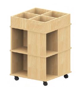 Bücherwagen, B/H/T 60 x 112 x 60 cm, oben 2 Fächer zur Buchablage, je Seite 2 große  aus der Kategorie Transportwagen