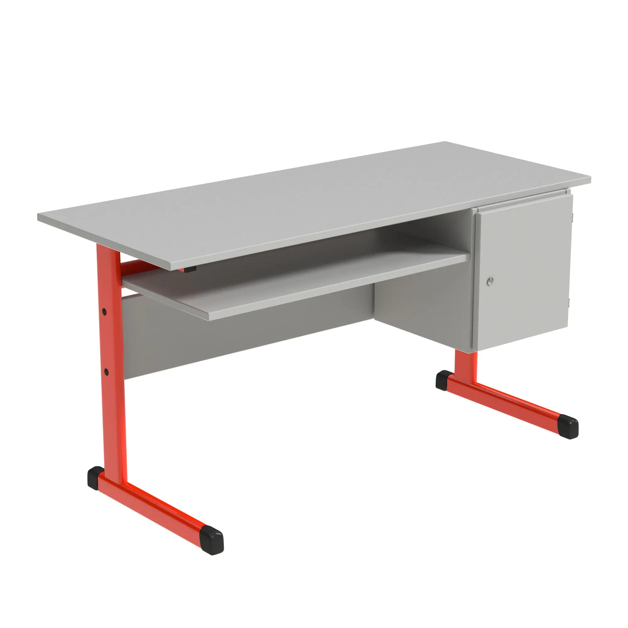 Lehrertisch, 130x65 cm (B/T), 76 cm hoch, Platte: Melamin, ABS-Kante, aus der Kategorie Lehrertische