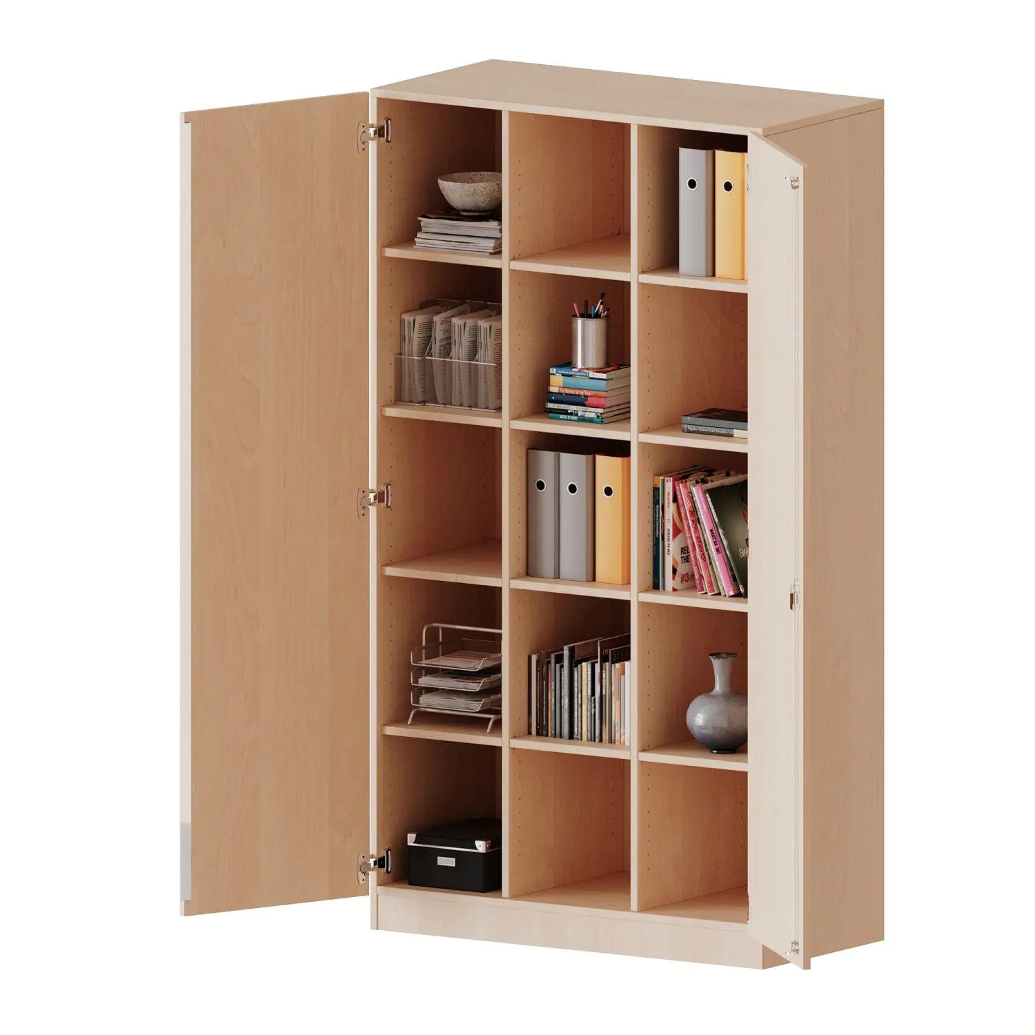ErgoTray Schrank, 3reihig, 5 OH, zweitürig, B/H/T 104,5x190x50cm aus der Kategorie Klassen- und Schulschränke