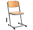 Schülerstuhl, geschlossener Sitzträger, Doppel-U-Fuß, höhenverstellbar von 30-38 cm,