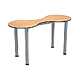 Kleeblatt 2er Tisch, 118x49 cm (B/T), höhenverstellbar 58-72 cm,