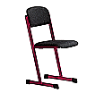 Lehrerstuhl, mit Sitz- und Rückenpolster, T-Fuß, Sitzhöhe: 46 cm