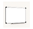 Whiteboard,  60x45 cm, mit 40 cm Ablage, Stahl weiß, aus der Kategorie Whiteboards