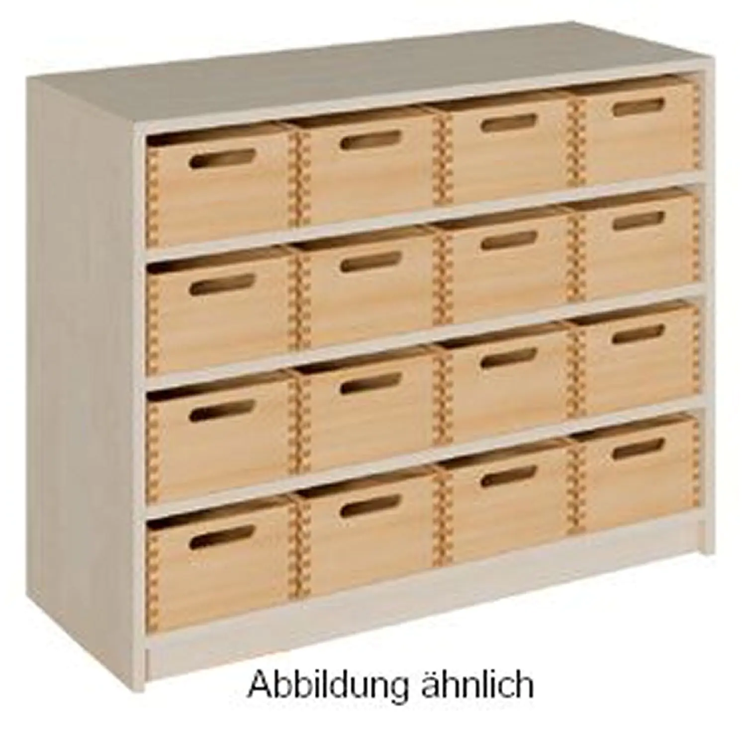 Schränke mit 16 mittleren Massivholzkästen mit SF, 80cm hoch aus der Kategorie Regale mit Materialkästen