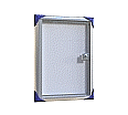 Info-Wandvitrine,  37 cm hoch,  28x2,0 cm (B/T), Rückwand Stahl weiß,