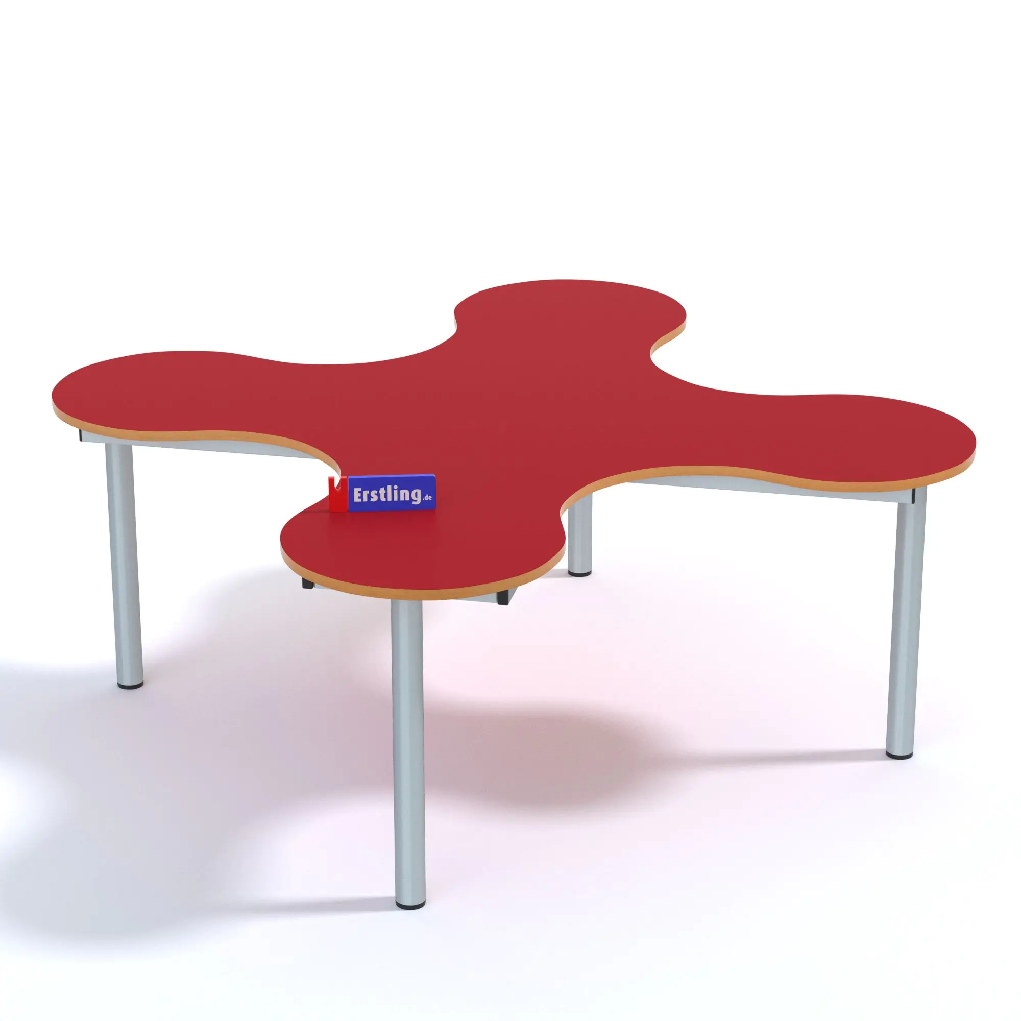 Kleeblatt 4er Tisch, 139x139 cm (B/T), höhenverstellbar 58-72 cm, aus der Kategorie Kleeblatttische