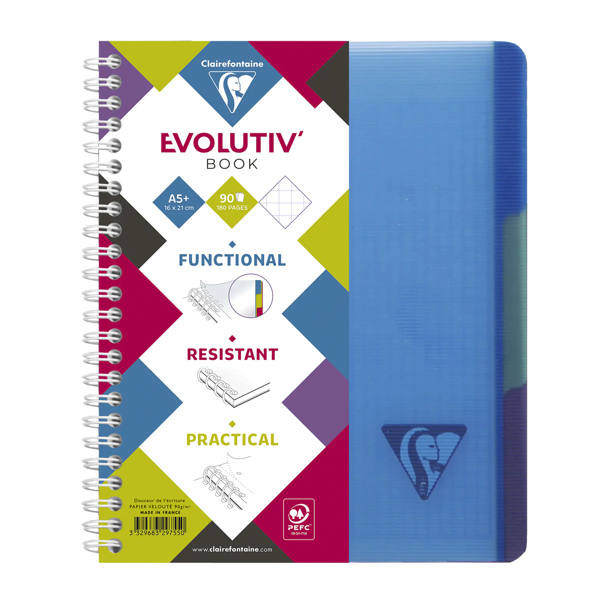 Clairefontaine Notizbuch Evolut Book A5+ 90Bl kar sort aus der Kategorie Notizblöcke