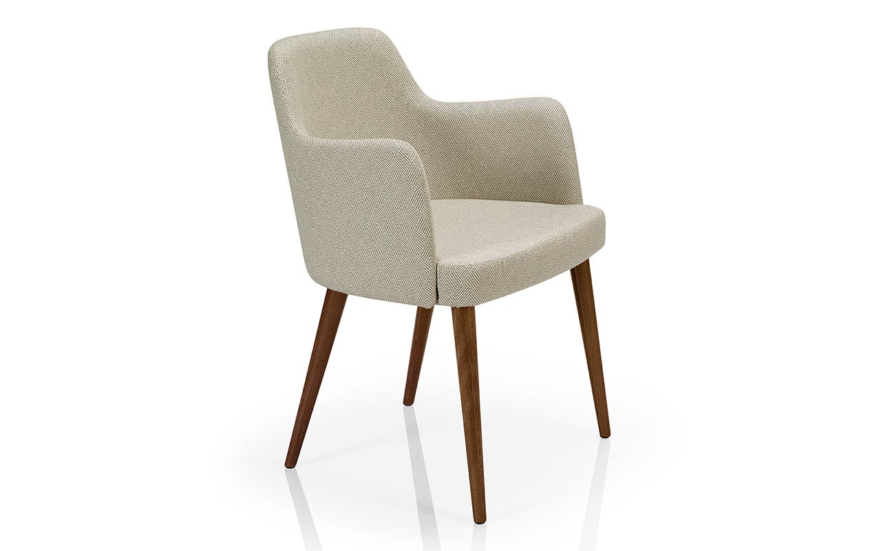 Stuhl Elane. Teflongleiter, BxHxT 58x82x60cm, Sitz BxT 47x47cm, Massivholzgestell aus der Kategorie Stühle