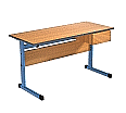 Lehrertisch, 130x65 cm (B/T), 76 cm hoch, Platte: Melamin, PU-Kante, aus der Kategorie Tische und Stühle