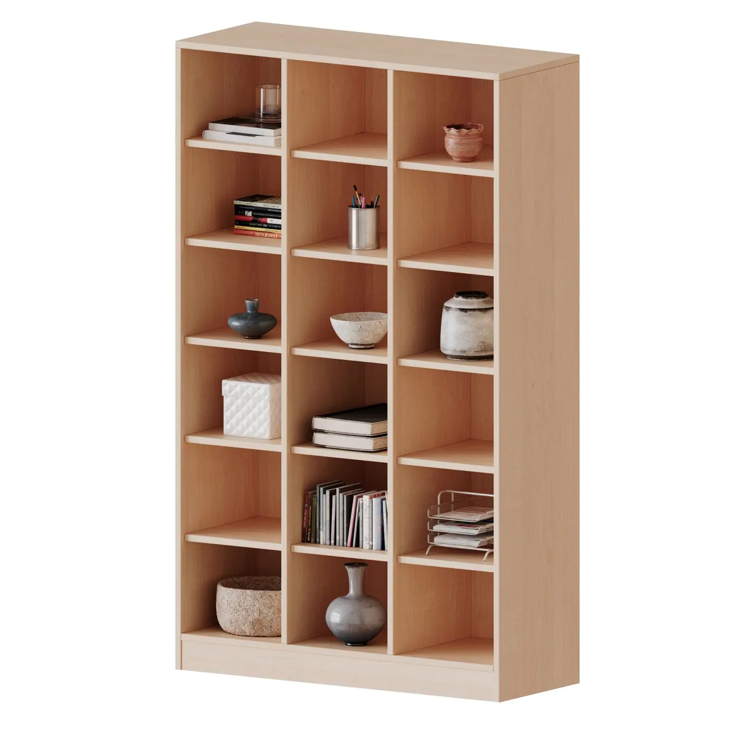 Taschenregal, 4,5 OH, 18 halbhohe Fächer, B/H/T 104,5x172x50cm aus der Kategorie Schulranzenregale