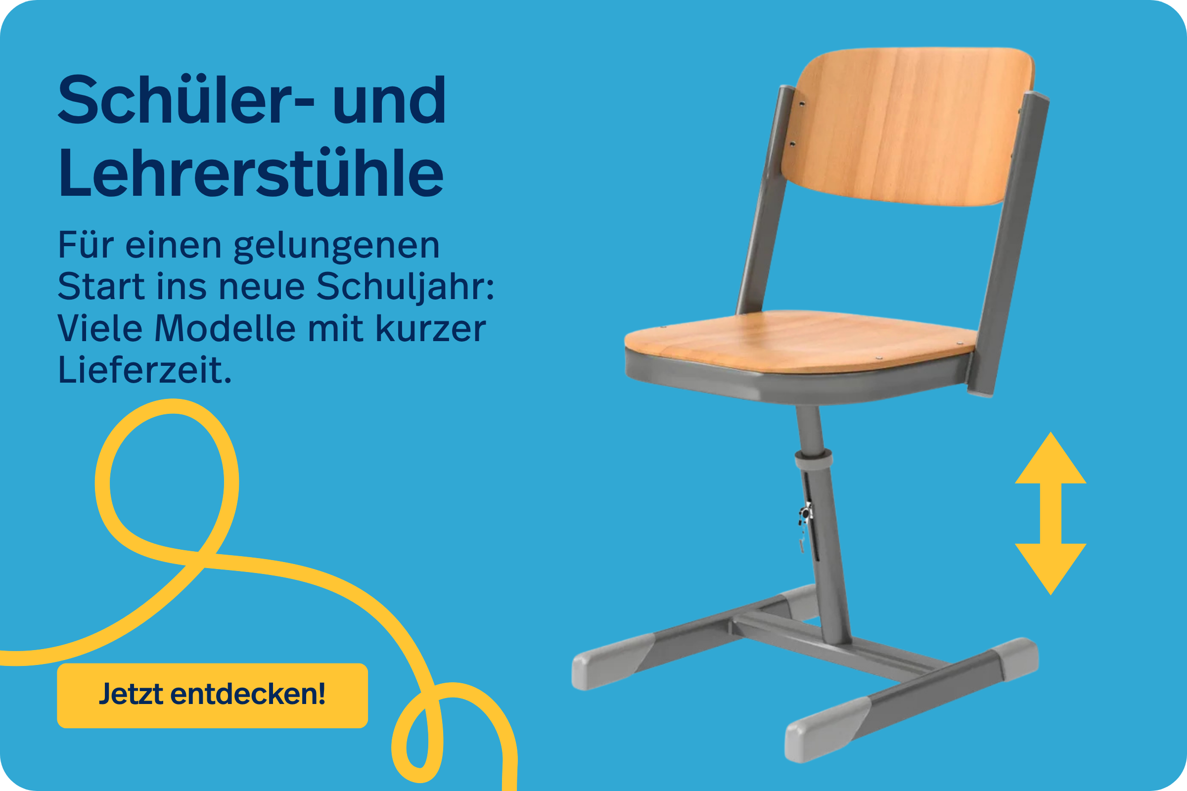 Schüler- und Lehrerstühle mit kurzer Lieferzeit