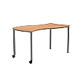 Wellentisch Rechteck, 120x60 cm (B/T), Höhe wählbar, fahrbar