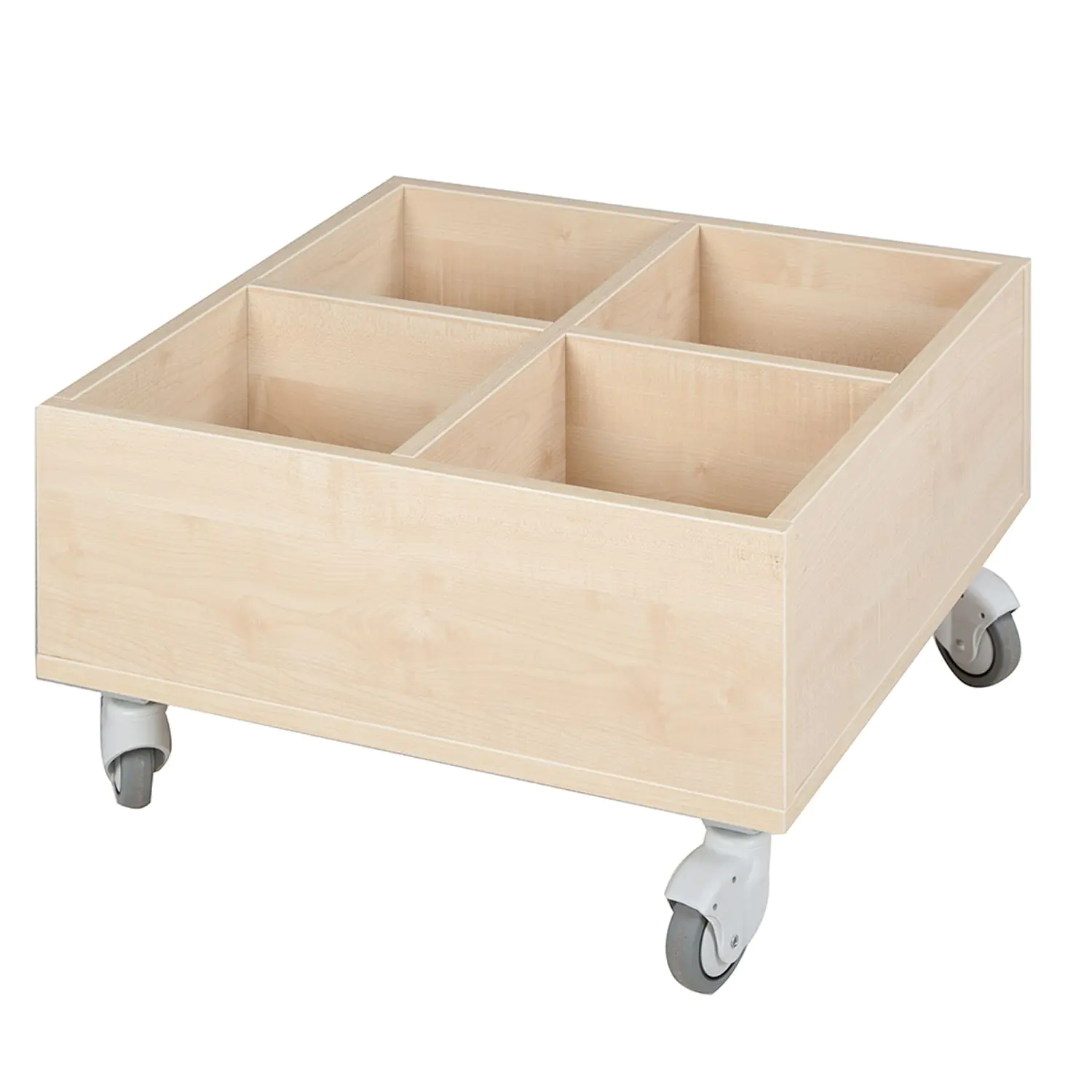 Bücherwagen,  35 cm hoch, 60x60 cm (B/T), 4 Fächer aus der Kategorie Bibliotheksinseln