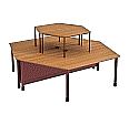 Computerinsel für 6 Arbeitsplätze, Trapeztisch: 72 cm hoch, 240x120 (B/T),