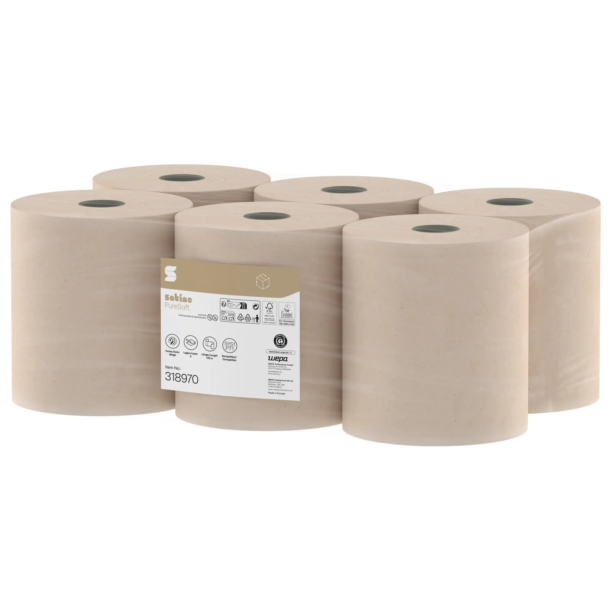 Satino PureSoft Handtuchrolle 2lg be 6St aus der Kategorie Papiertücher & -spender