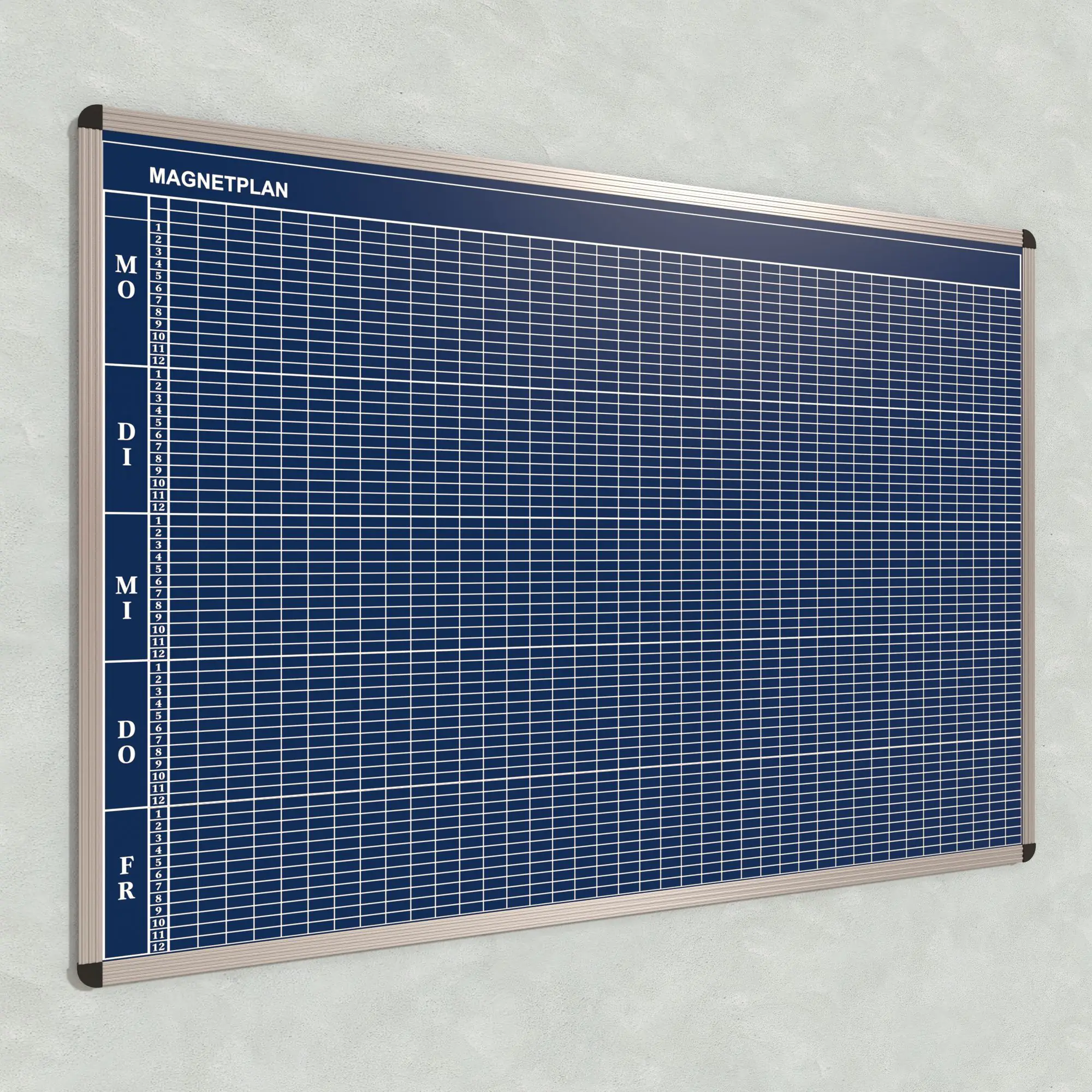 Klassen-Plantafel, 12 Stunden Mo-Fr, für 40 Klassen, 123x177 cm, aus der Kategorie Klassenplan-Tafeln 12h