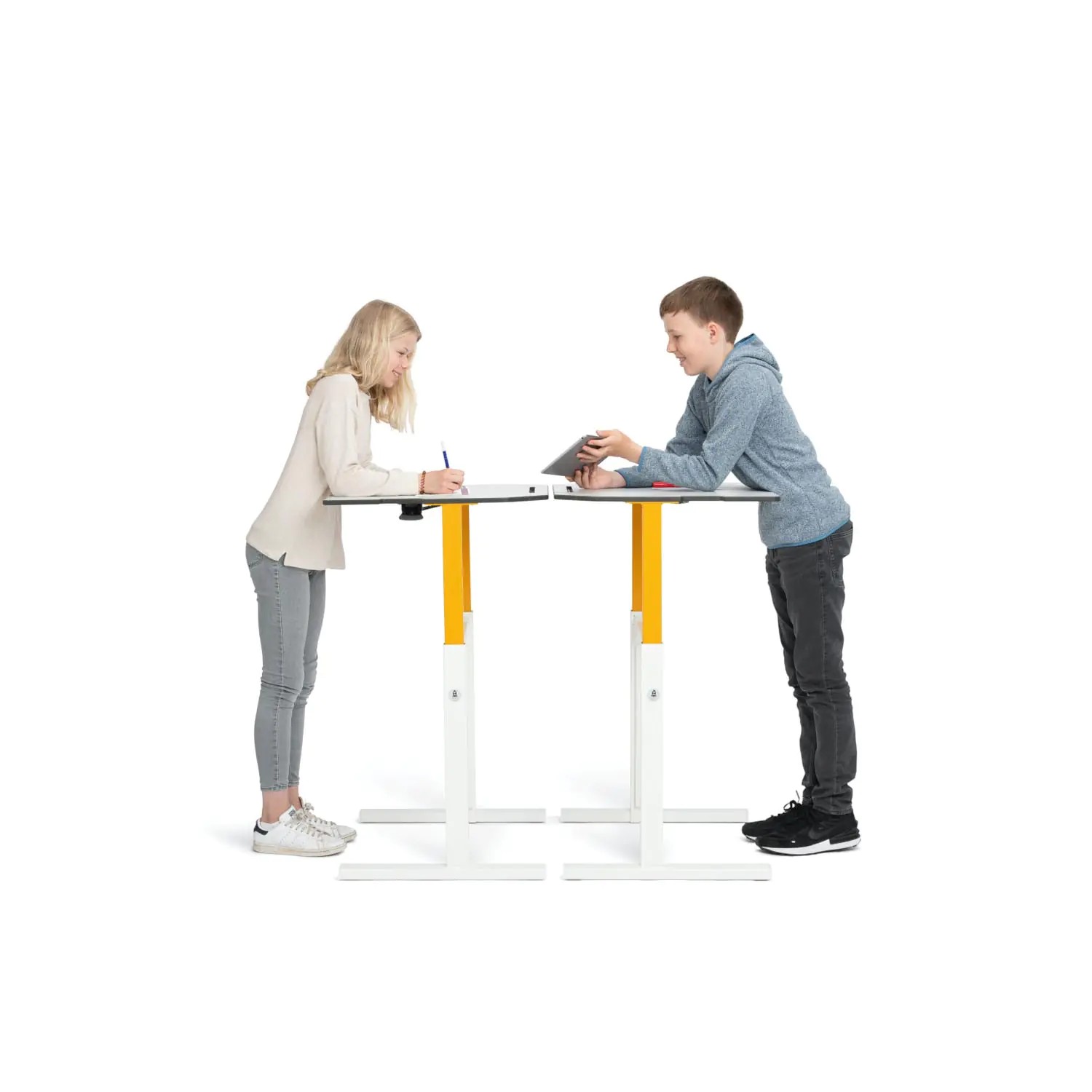 Einerschülertisch höhenverstellbar mit Stehtischoption, Höhe 65-106cm, B/T 65x59cm aus der Kategorie Schülertische