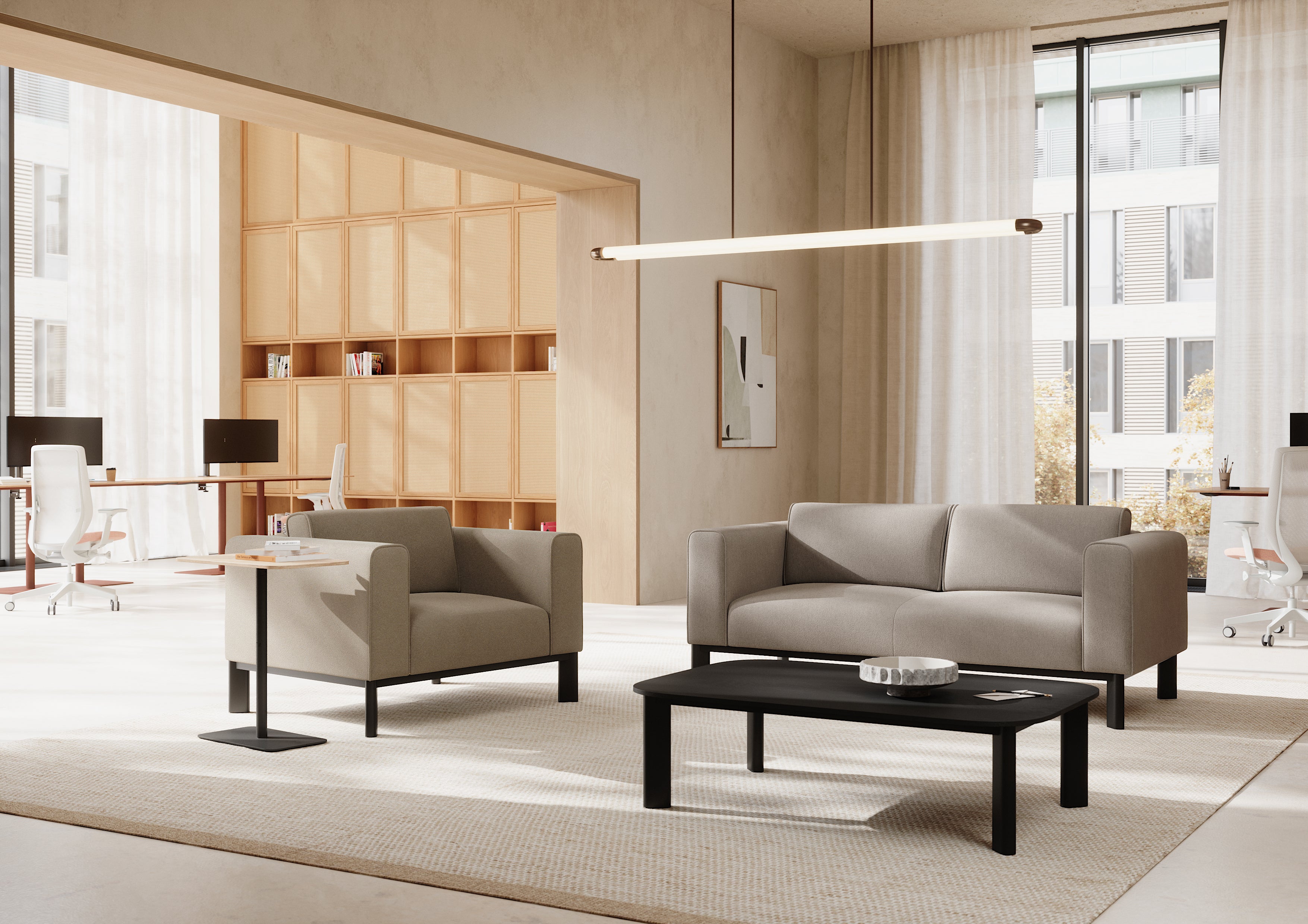 Sessel, 1-Sitzer, 107x80 cm (B/T), 4-Fußgestell mit ovalen Beinen 70x40mm, Beinhöhe 200mm aus der Kategorie Sessel / Sofa