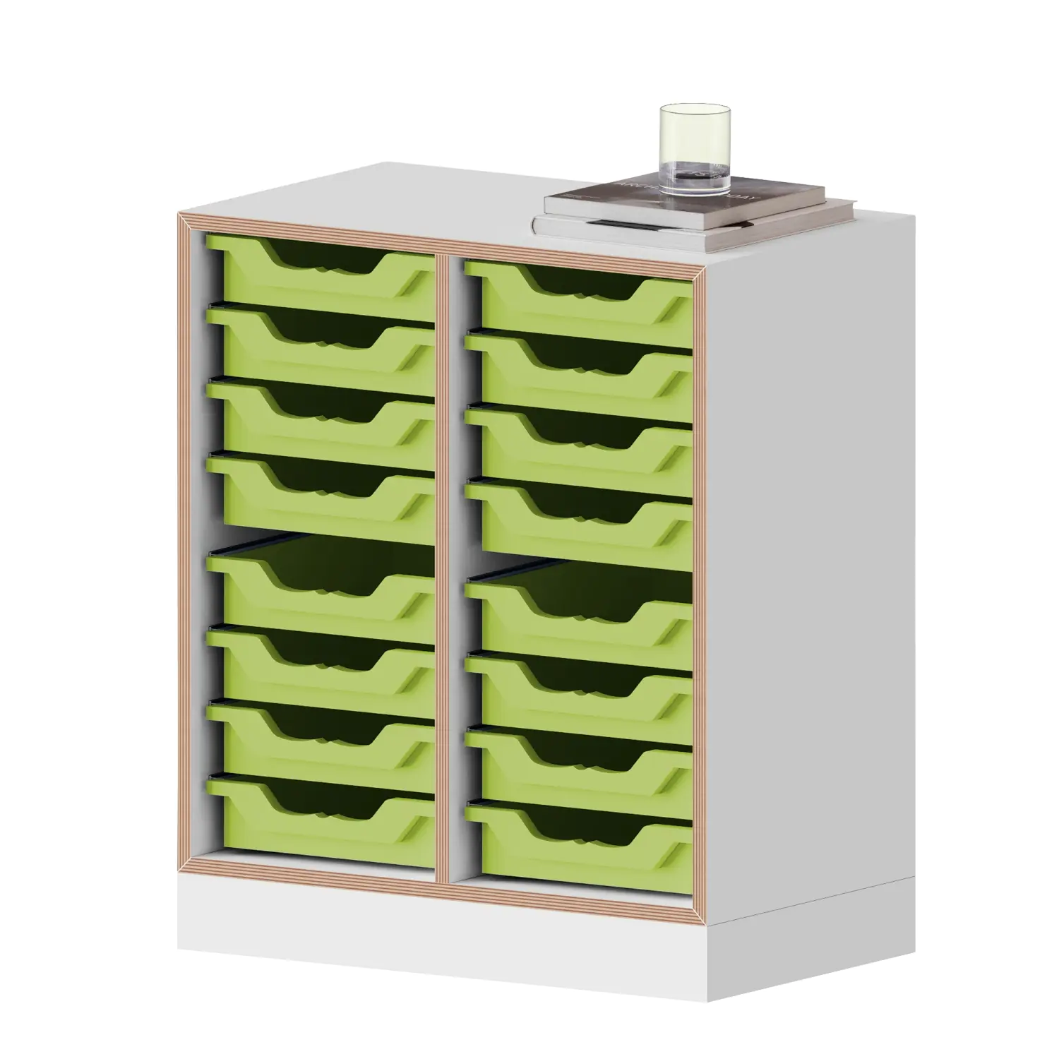 qickly® Regal, 2 OH, 16 kleine Ergo Tray Boxen, B/H/T: 70,1x74,3x42,6 cm aus der Kategorie Regale Schnelllieferprogramm