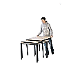 Tisch Stack-O-Flex, B/T 70 x 70 cm Melamin, Höhe 53 cm aus der Kategorie Quadrattische