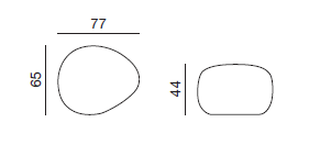 Twils - Kamari Polsterhocker, 77x65x44 cm (B/T/H), mit Holzfüßen aus der Kategorie Hocker