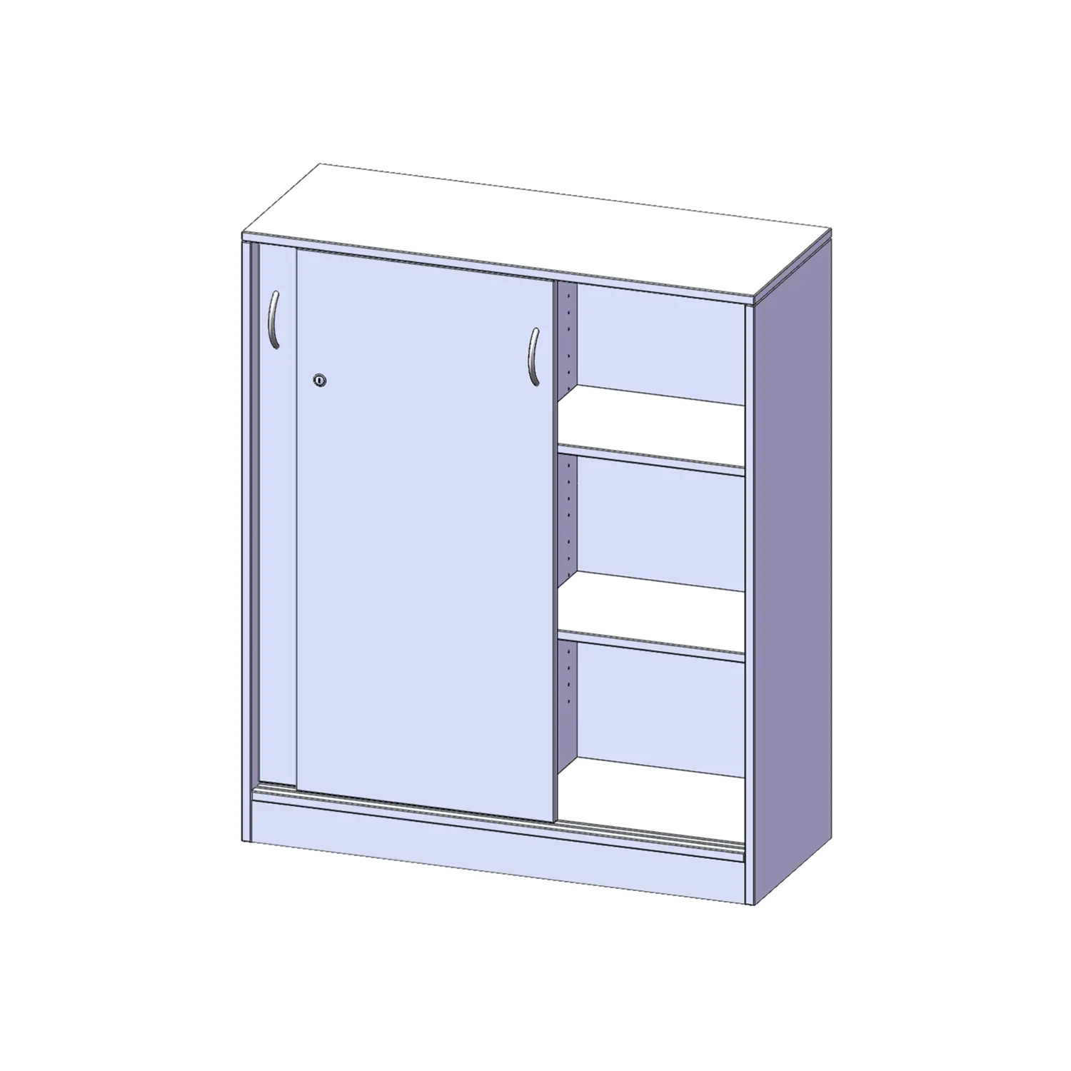 Schiebetürenschrank, 3 OH, abschließbar, B/H/T 100x118x40cm aus der Kategorie Schränke allgemein