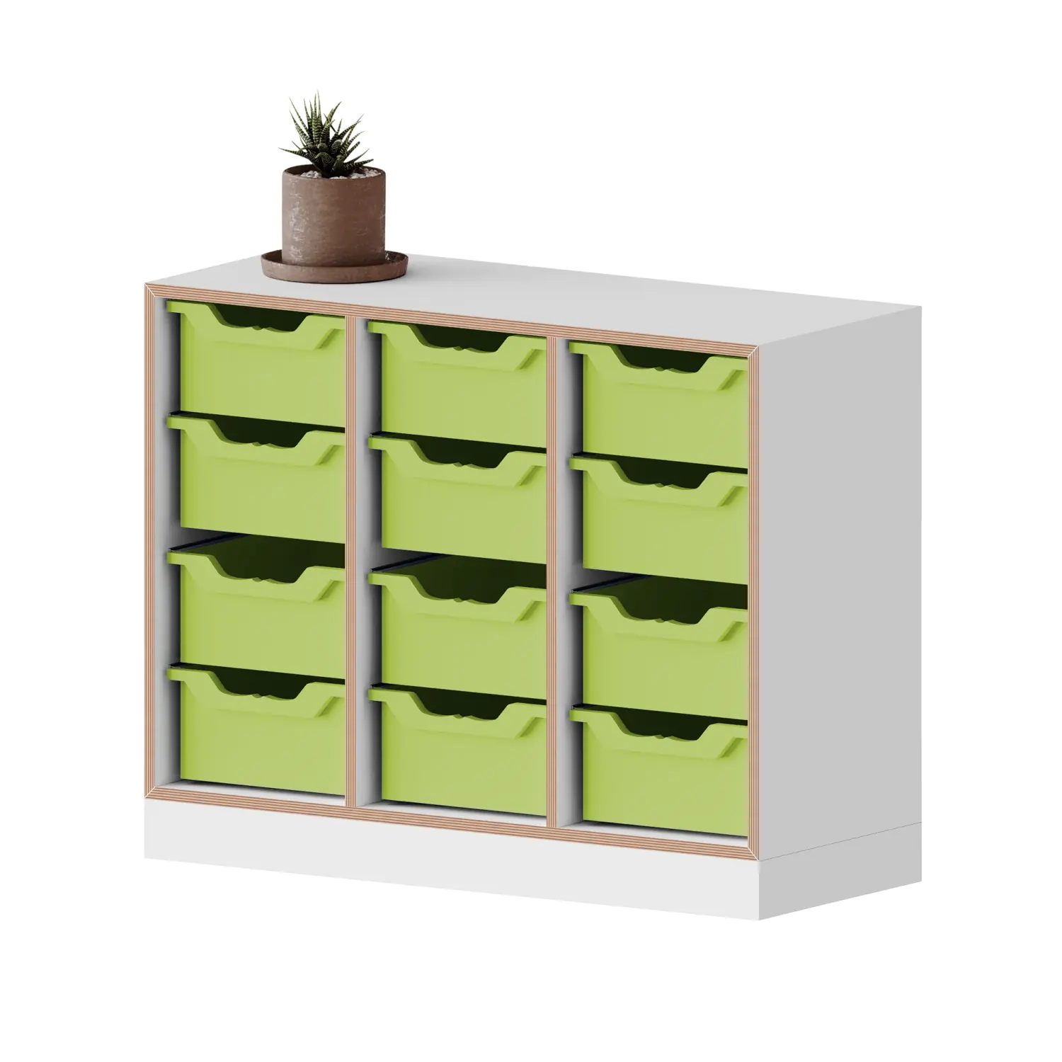 qickly® Regal, 2 OH, 12 große Ergo Tray Boxen, B/H/T: 104,2x74,3x42,6 cm aus der Kategorie Regale Schnelllieferprogramm