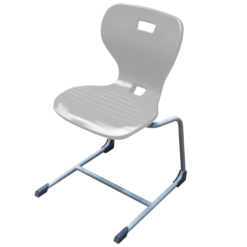 Schülerstuhl, Freischwinger, Gestell RAL 9006 weißaluminium, mit integrierten Aufstuhlschutz aus der Kategorie Schülerstühle