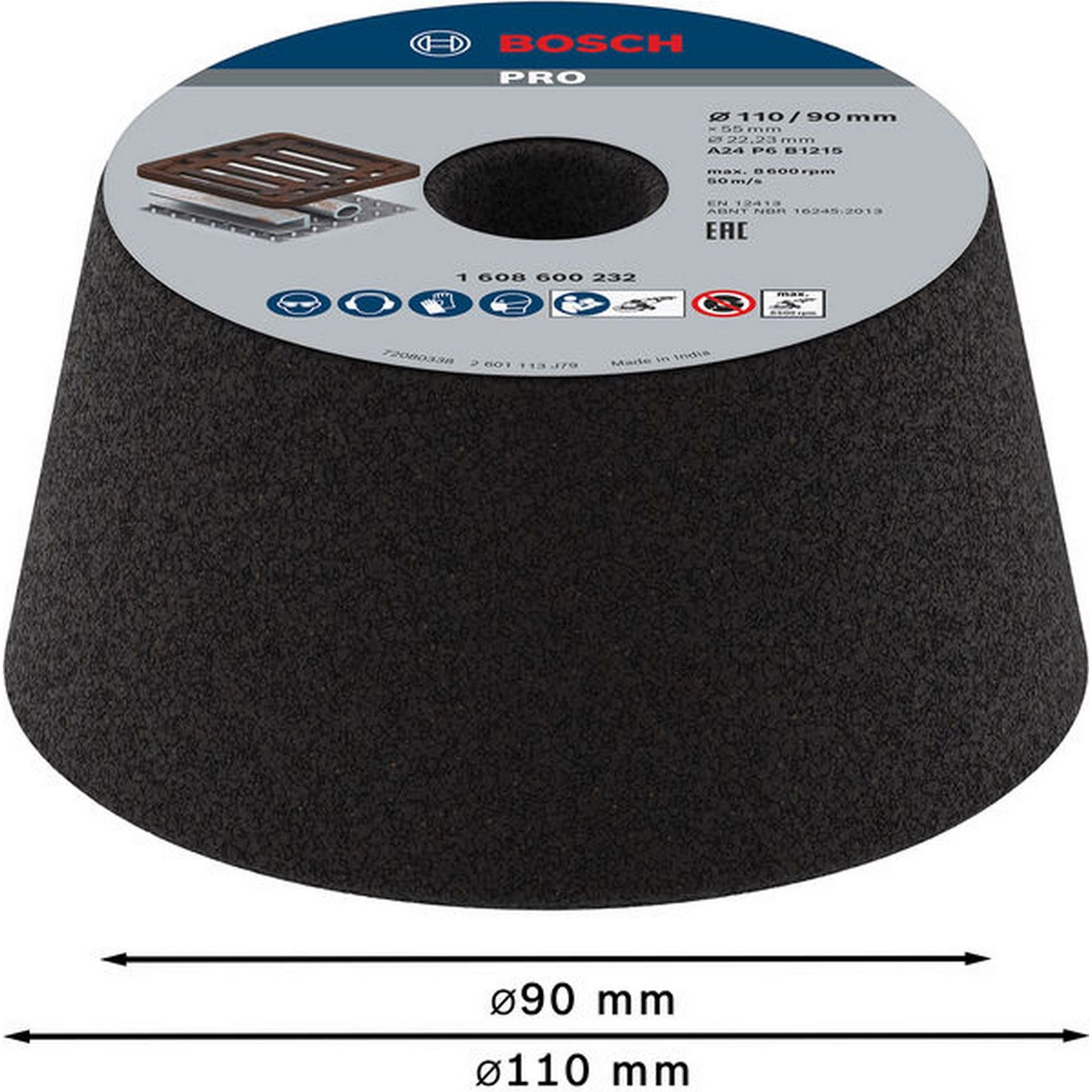 Bosch PRO Metal Konischer Schleiftopf, 90 x 110 x 55 mm, K24 #1608600232