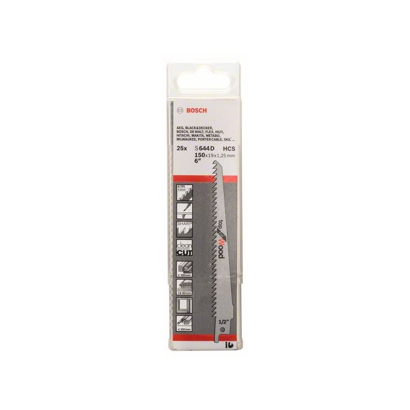 Bosch Säbelsägeblatt S 644 D, Top for Wood, 25er-Pack #2608650464