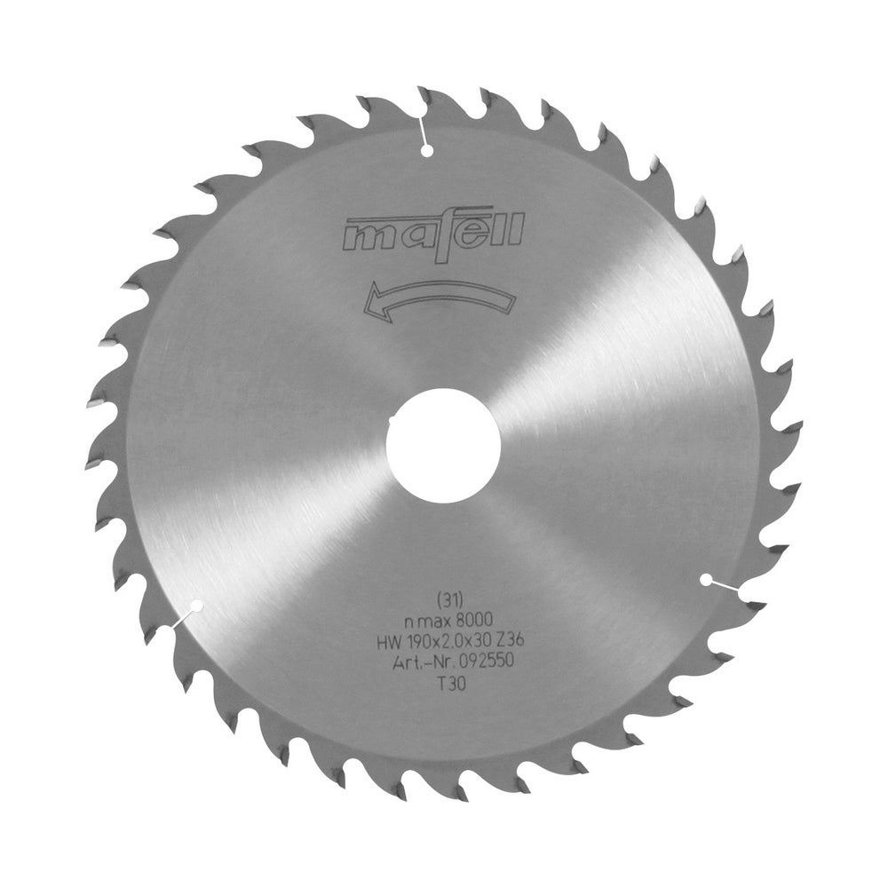 Mafell Sägeblatt-HM, 190 x 1,2/2,0 x 30 mm, Z 36, WZ #092550